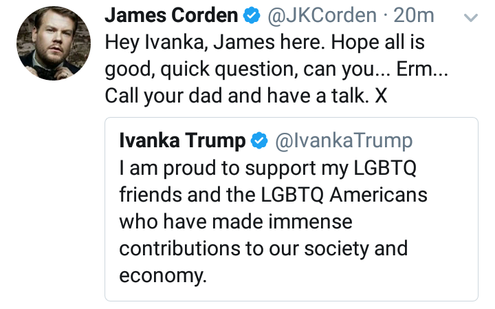 James Corden tweet
