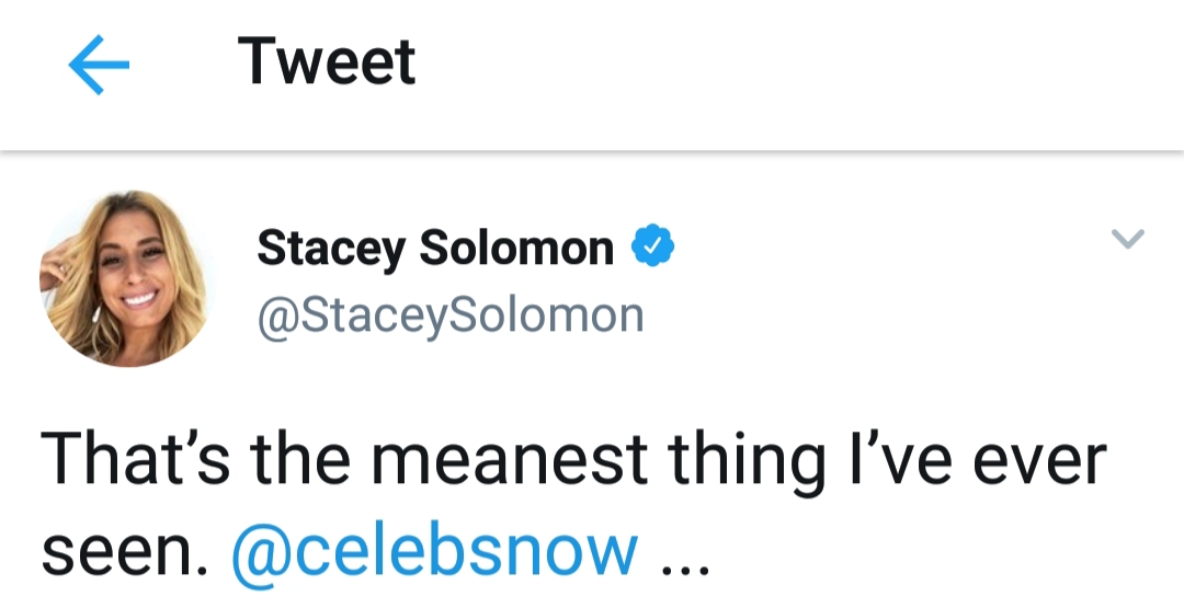 Stacey Solomon tweet